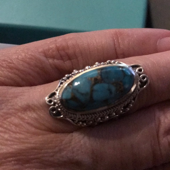 Beautiful large turquoise and silver ring! - Picture 5 of 6